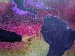 A National Oceanic and Atmospheric Administration map of sea surface temperatures indicates unusually warm waters along the Peruvian coast as El Nino warms the eastern Pacific Ocean.