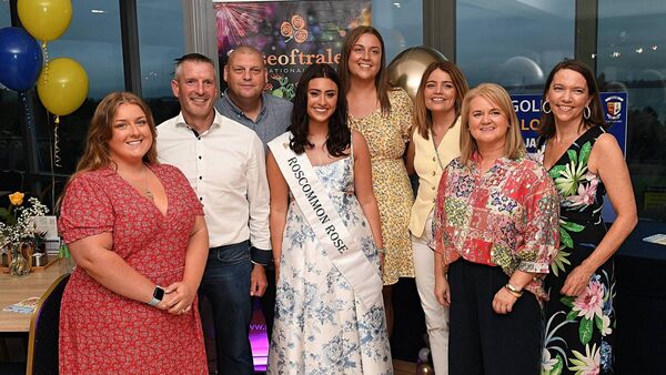 Staff at Our Lady’s Bower Secondary School Athlone with Rose of Roscommon Rebecca Collins. Pic: Gerard O’Loughlin 