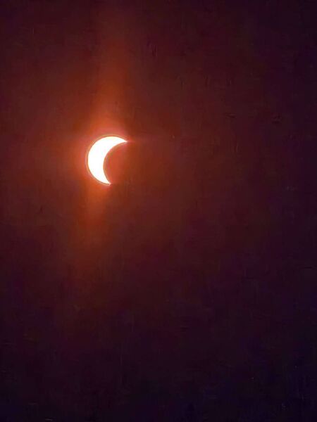 Ruth Scutt and her husband David travelled from Roscommon to Valencia to experience the Solar Eclipse.