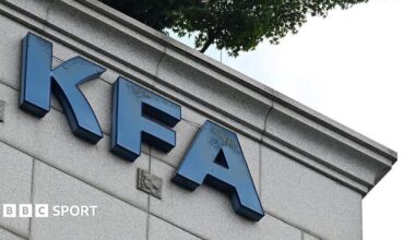 An external shot of the Korean Football Association headquarters in Seoul, featuring the organisation's logo