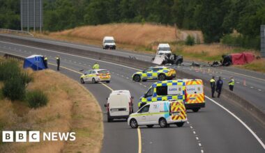 Post-mortems to take place after five boys killed in crash on wrong side of motorway - BBC