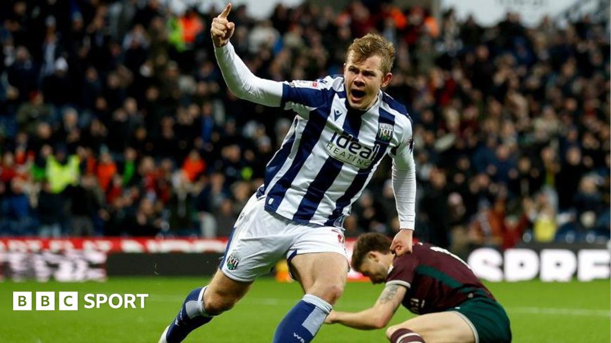 Aune Heggebo celebrates scoring for West Brom in a Championship match against Swansea in November 2025