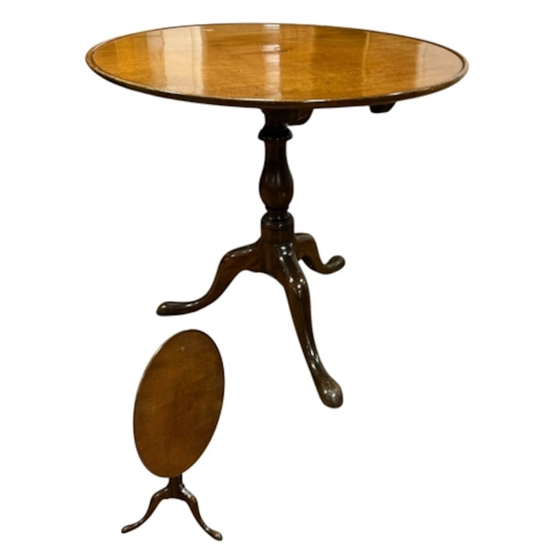 A Georgian mahogany snap top table, Mullen's online auction