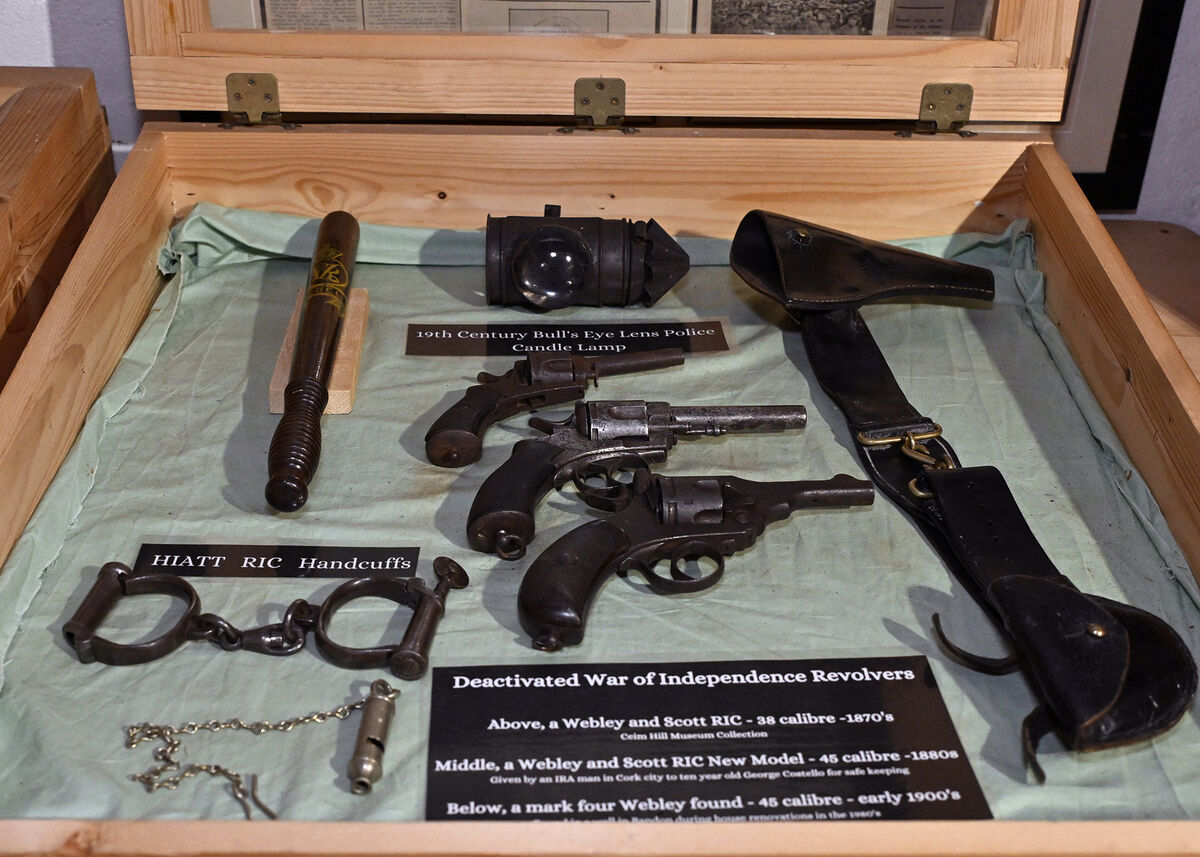 Items on display at the museum include pistols and handcuffs use in the War of Independence Picture: Martin Walsh.