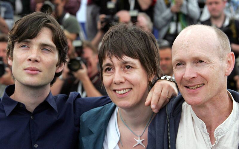 Paul Laverty, right, with actor Cillian Murphy and producer Rebecca O'Brien at the Cannes Film Festival for a screening of The Wind That Shakes The Barley.