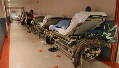 Figures from smaller hospitals also indicate a significant pressure on capacity, as fewer trolley numbers can reflect limited space in emergency departments and wards rather than lower demand. File picture