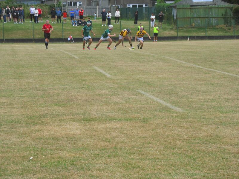 Jamie Morrissey (No 9 Na Piarsaigh) breaking away from the throw-in at the start of the second half 