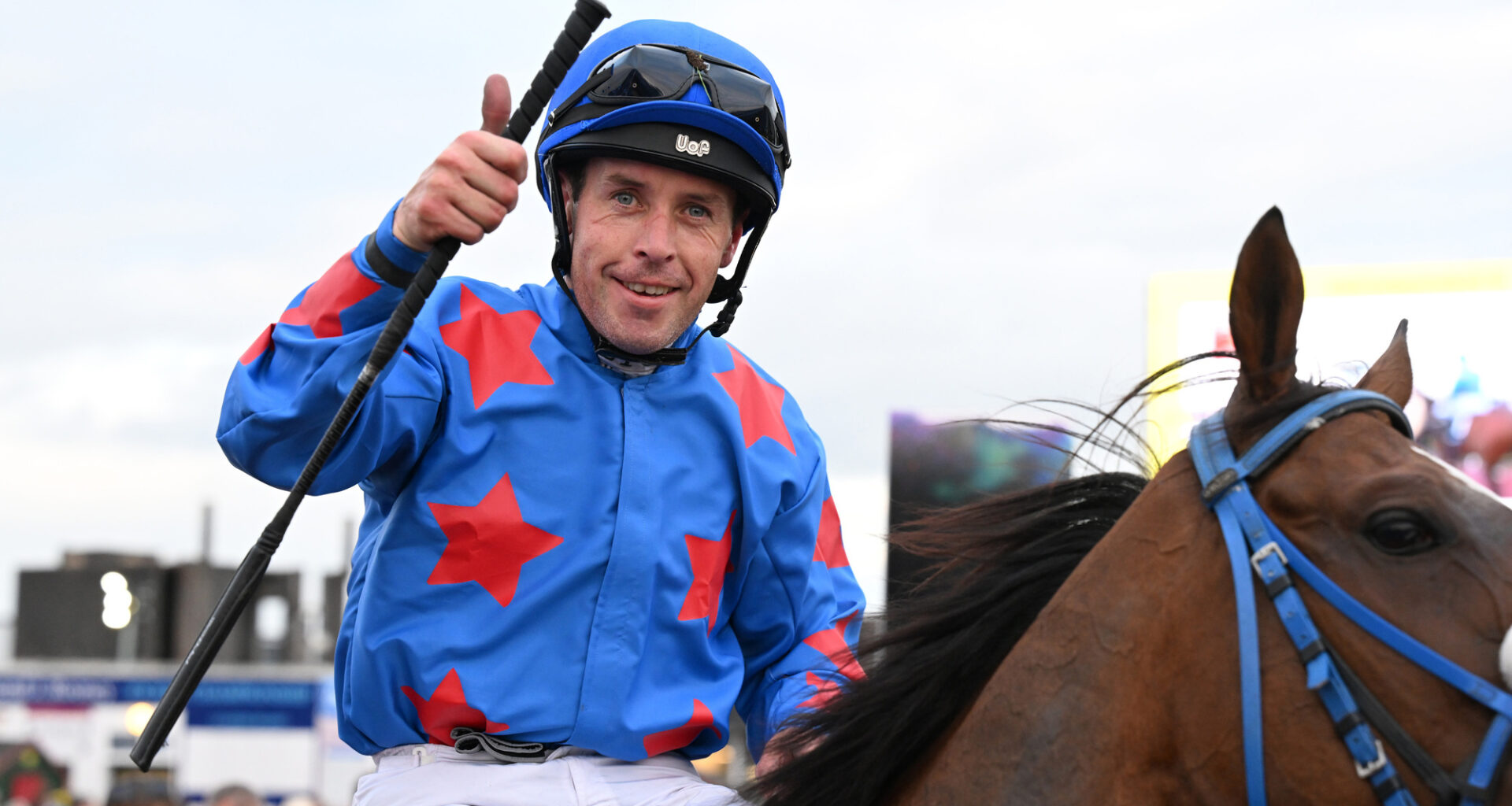 IN HOT WATER: Leigh Rooche, seen here after winning on  Counting Coup at Galway last week, was one of two jockeys stood down after failing alcohol tests on the final day of marathon meeting. 	Picture: Healy Racing