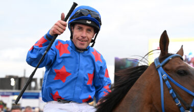 IN HOT WATER: Leigh Rooche, seen here after winning on  Counting Coup at Galway last week, was one of two jockeys stood down after failing alcohol tests on the final day of marathon meeting. 	Picture: Healy Racing