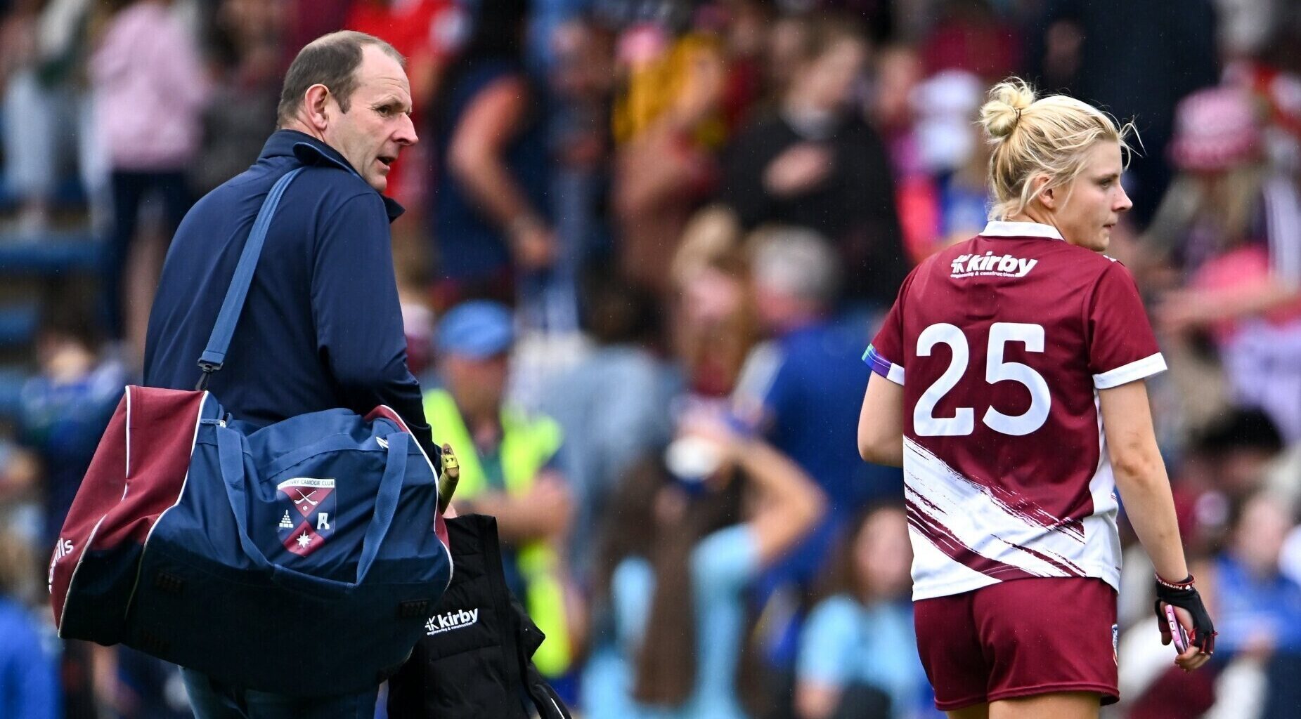 Sabina Rabbitte's comeback in the All-Ireland semi-final was short-lived as she was forced off just three minutes after entering the action. Pic: Piaras Ó Mídheach/Sportsfile