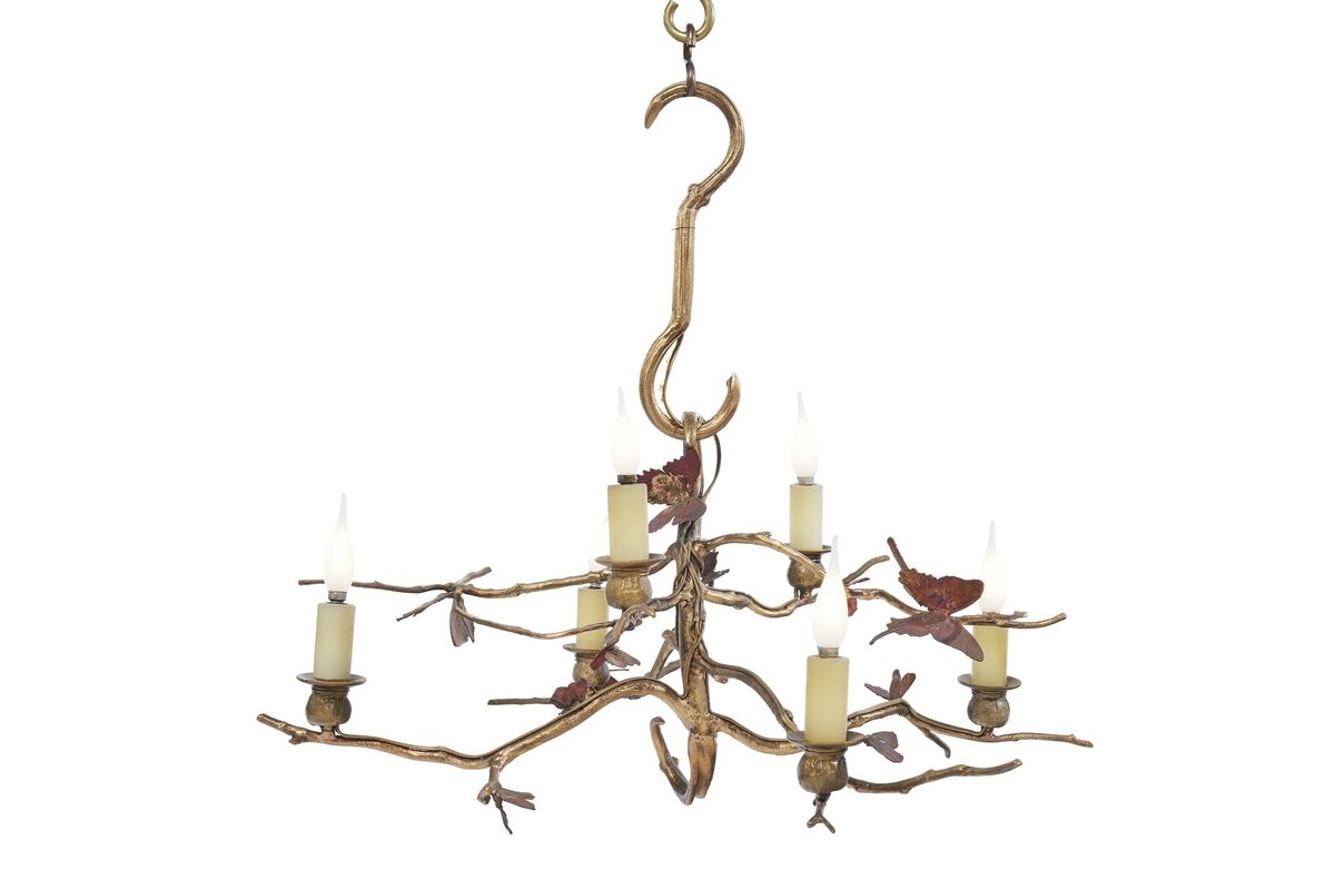 'Structure végétale aux papillons', chandelier by Claude Lalanne, at Christie's.