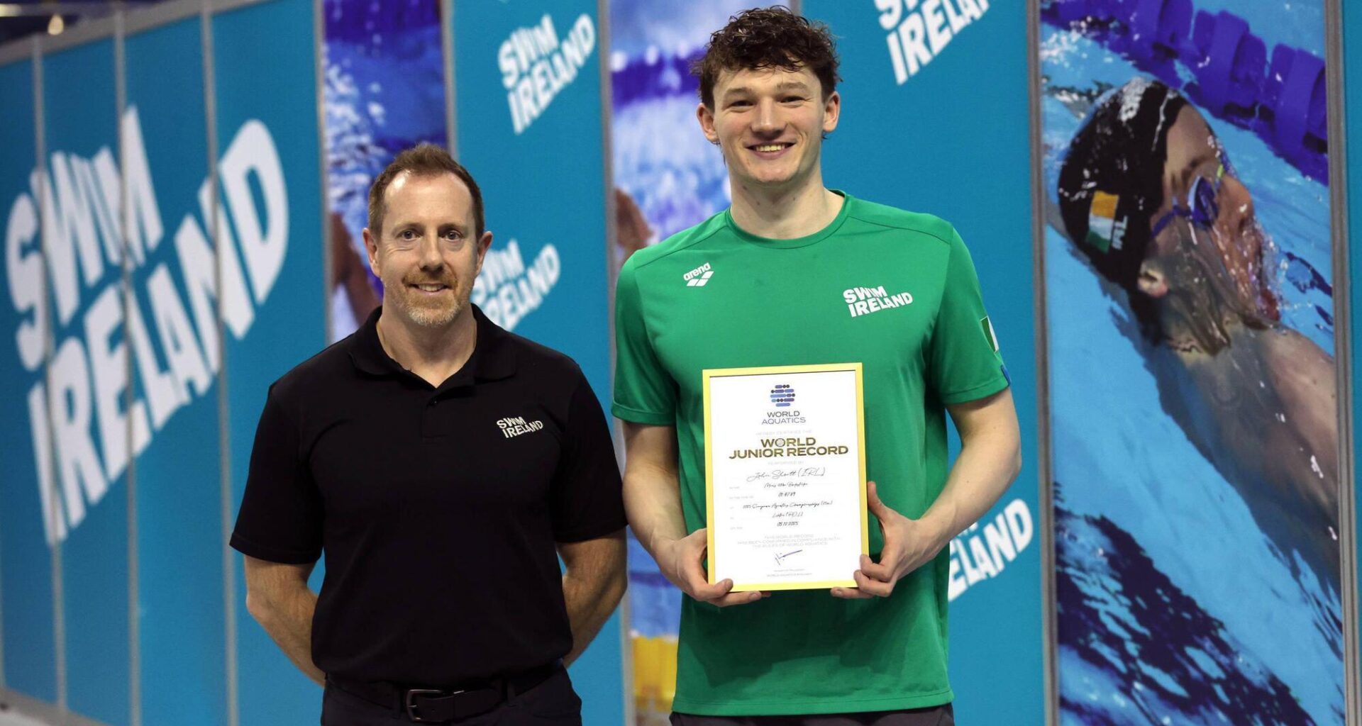 REID ALL ABOUT IT: Swim Ireland High Performance Director Andy Reid with John Shortt. Pic: ©INPHO/Bryan Keane