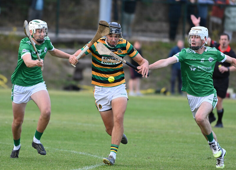 Glen Rovers' Michael Brosnan is tackled by Ballincollig's Darragh Crowley and Jack Costello. Picture: Eddie O'Hare