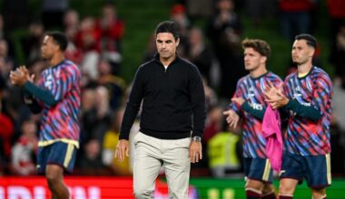 DUBLIN DEFEAT: Mikel Arteta after the pre-season friendly match between Arsenal and Real Betis at the Aviva Stadium. Pic: Stephen McCarthy/Sportsfile.