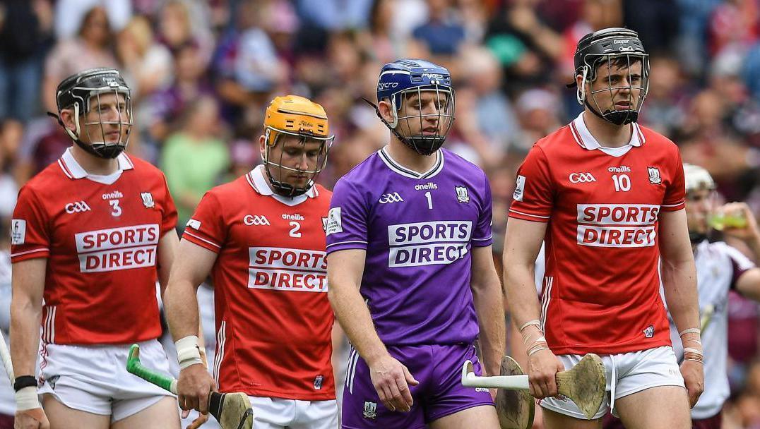ON THE ROAD: Cork captain Darragh Fitzgibbon leads his team during the parade before the All-Ireland SHC semi-final. Pic: John Sheridan/Sportsfile