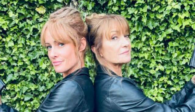 Stunt performer Avril Murphy pictured with Jane Seymour who she doubled up for in the past. File picture