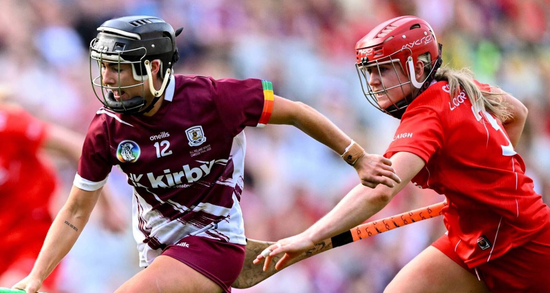 Cork's Libby Coppinger appears to be benefitting from concentrating on camogie while Aoife Donohue will be one of Galway's key players in the final. Pic: Ramsey Cardy/Sportsfile