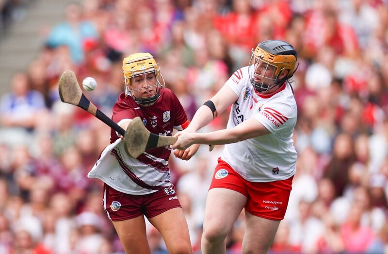 Galway's Caoimhe Kelly challenges Amy Lee of Cork. Picture: INPHO/Tom Maher
