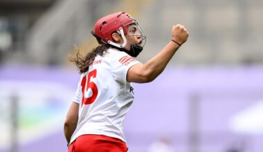 TOP PERFORMER: Sorcha McCartan of Cork celebrates scoring a point. Pic: Paul Phelan/Sportsfile