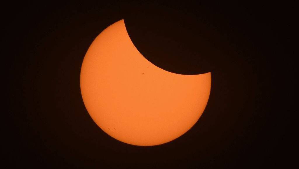 The partially eclipsed Sun photographed from Jackson Hole, Wyoming, USA on August 21, 2017. The Sun will be nearly 98% eclipsed by the Moon from the southwest of Ireland on August 12, 2026. Picture: Peter T. Gallagher (DIAS Dunsink Observatory)