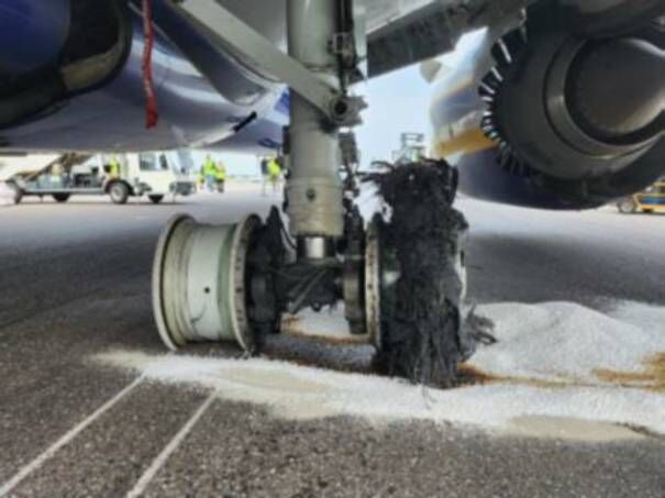 Ryanair plane suffers four tyre blowouts after anti-skid system disabled, investigation finds. Picture: Investigation report