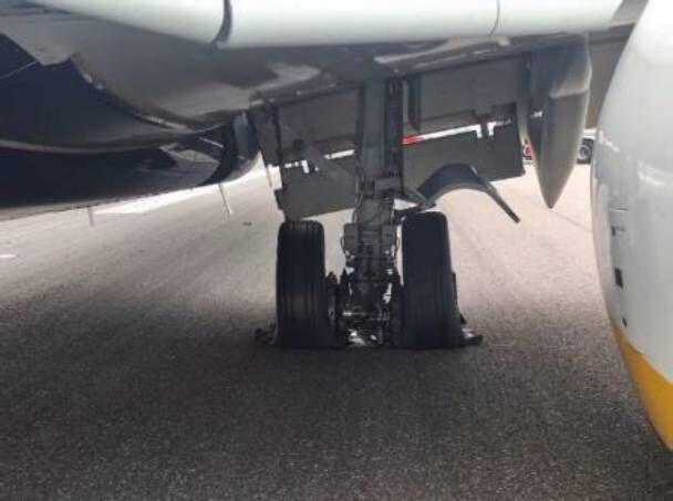 Ryanair plane suffers four tyre blowouts after anti-skid system disabled, investigation finds. Picture: Investigation report