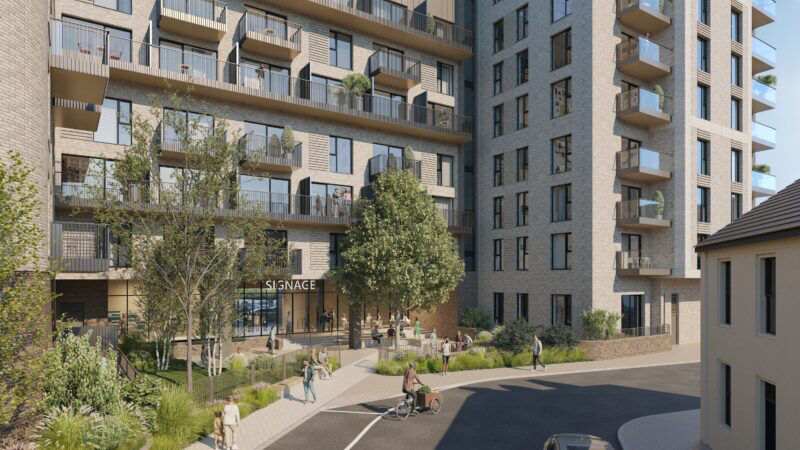 The LDA in partnership with Cork City Council plan to deliver 147 new homes - 72 one-bed and 75 two-bed cost rental and social apartments - at Anglesea Terrace in Cork city. Picture: CGI image 