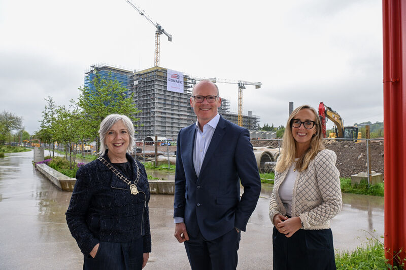Patsy Supple, chair of the CIF Cork Branch attended the official launch of the CIF Southern Construct Summit 2026 alongside Simon Coveney, managing director of Waterfront Advisory and Joanne Treacy, director of the Southern Region, CIF. Photo: Brian Lougheed