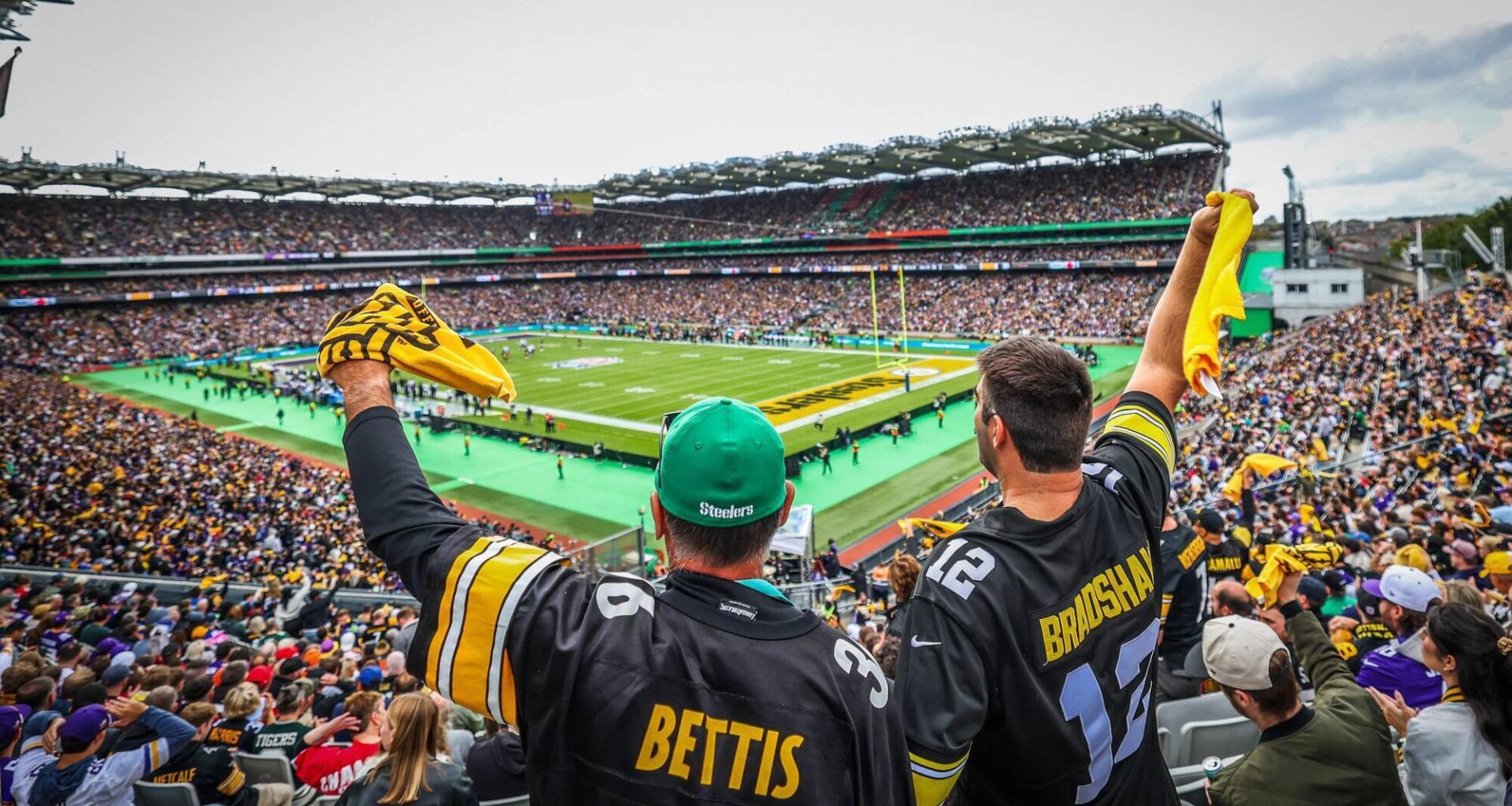 STEEL CITY: Pittsburgh Steelers fans take over Hil 16 for Sunday's NFL regular season tie with the Minnesota Vikinks. Pic: James Crombie, Inpho