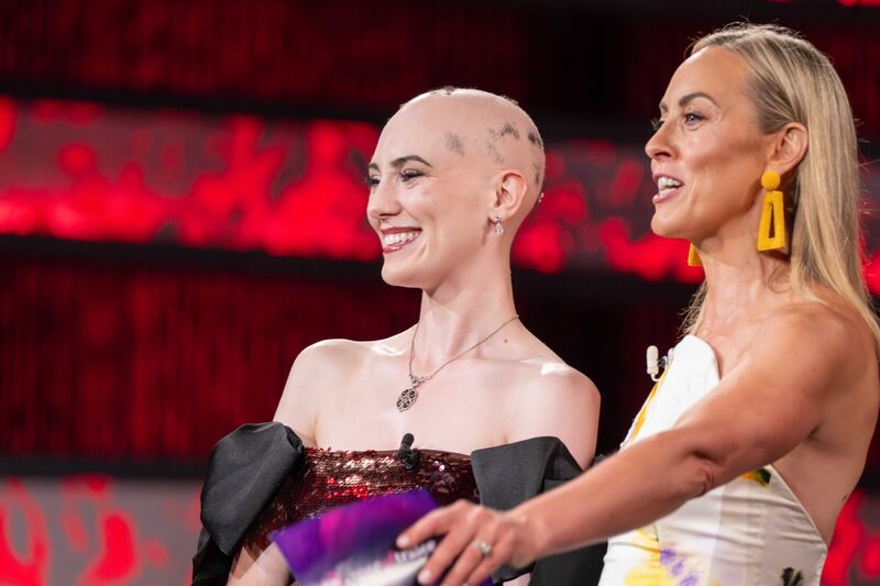 Westmeath Rose Caoilfhinn Ní Choiligh with Kathryn Thomas on Monday night. Caoilfhinn went on to win the 2026 Rose of Tralee title. Picture: Domnick Walsh