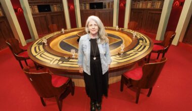 Deirdre McArdle at the round table on the set of The Traitors Ireland at Slane Castle, where some tense scenes will be played out when series two begins. Picture: Andres Poveda