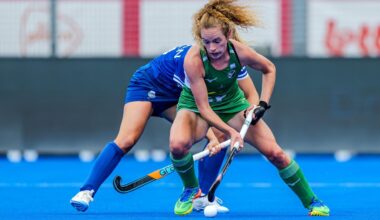 Ireland’s Niamh Carey in action against Scotland in the 2026 Women's FIH Hockey World Cup, Wavre. Pic: ©INPHO/Will Palmer