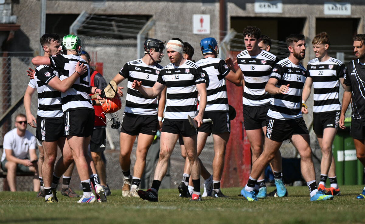  Relief for the Midleton players after the game, including Conor Lehane with his head bandaged. Picture: Larry Cummins