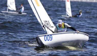 Ireland’s Finn Lynch leading the fleet. Pic: ©INPHO/David Branigan.
