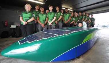 The DCU Solar Racing team at Mondello Park, who have built Ireland's first solar-power racing car. Picture: Daire Hall