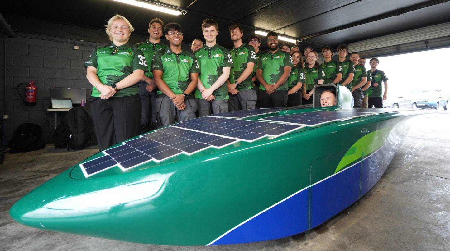 The DCU Solar Racing team at Mondello Park, who have built Ireland's first solar-power racing car. Picture: Daire Hall