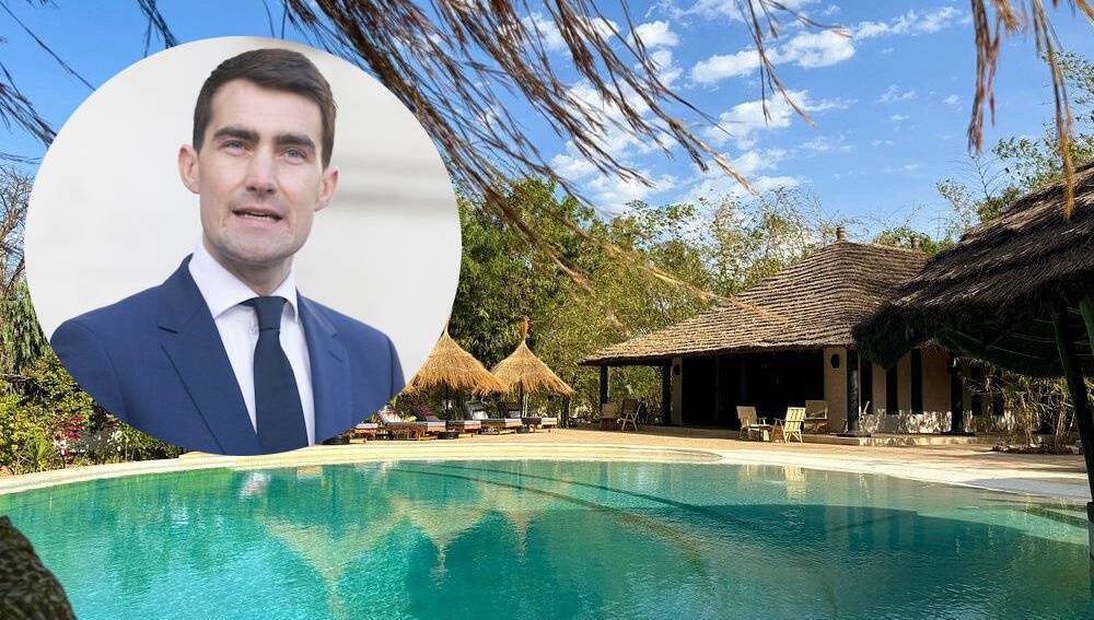The Maison Fimela hotel in Senegal, where Jack Chambers (inset) stayed on his Patrick's Day trip to Africa. Picture: TripAdvisor