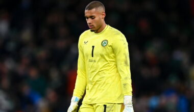 Gavin Bazunu leaves the pitch after the international friendly match between Ireland and Switzerland. Pic: Tyler Miller/Sportsfile