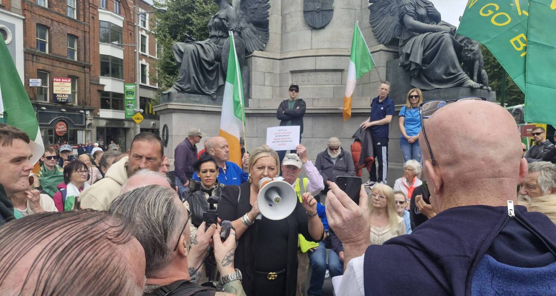 Michelle Keane, an unsuccessful candidate in the 2024 local elections, addressed the gathering and called on Ireland’s borders to be closed, said there was 'no room for Islam in Ireland', and called on people to use Catholic churches more often.