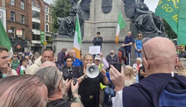 Michelle Keane, an unsuccessful candidate in the 2024 local elections, addressed the gathering and called on Ireland’s borders to be closed, said there was 'no room for Islam in Ireland', and called on people to use Catholic churches more often.