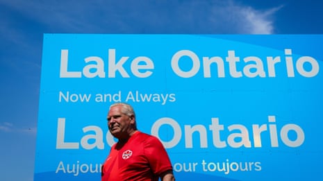 Ontario premier unveils Lake Ontario sign in response to Trump’s ‘Lake America’ order – video