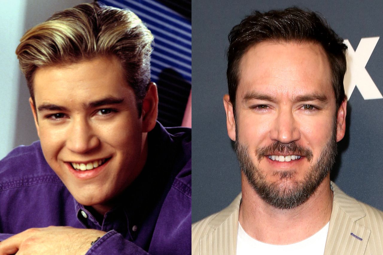 Mark-Paul Gosselaar as Zack Morris on ‘Saved by the Bell’; Mark-Paul Gosselaar attends the 2019 FOX Winter TCA Tour at the Fig House on Feb. 6, 2019, in Los AngelesCredit: Courtesy Everett Collection; Paul Archuleta/FilmMagic