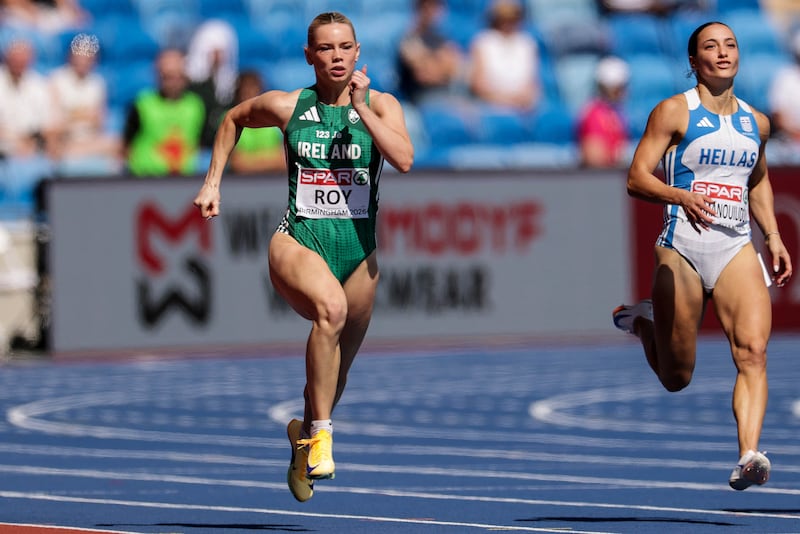 Ireland’s Lauren Roy in action during the heats of the 200m. Photograph: Morgan Treacy/Inpho