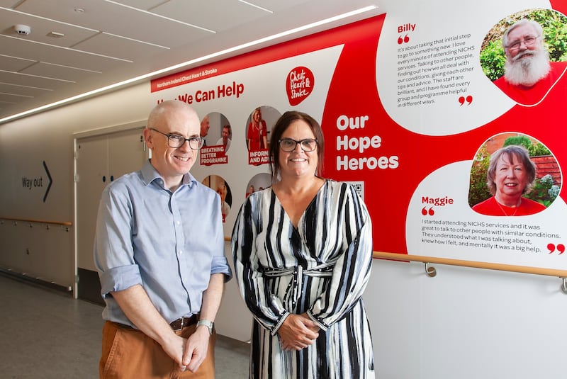Respiratory consultant Dr Martin Kelly and Ursula Ferguson, Director of Care at NICHS.