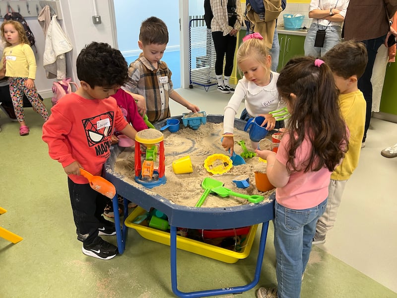 Aisling Byrne's junior infants class settling into life at Shellybanks Educate Together National School. Photograph: Cian O'Connell