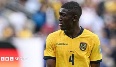 Joel Ordonez playing for Ecuador at this summer's World Cup