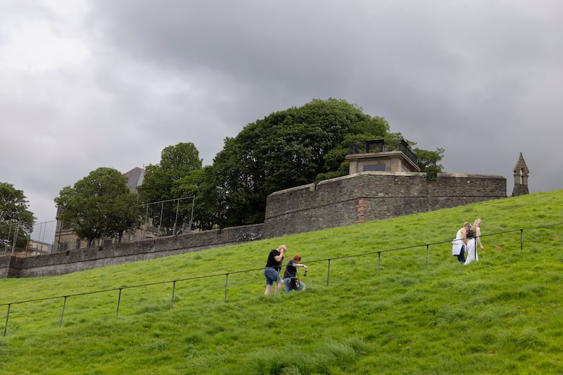 Derry's walls from the Bogside. Photograph: Joe Dunne