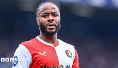 Raheem Sterling in a Feyenoord club shirt