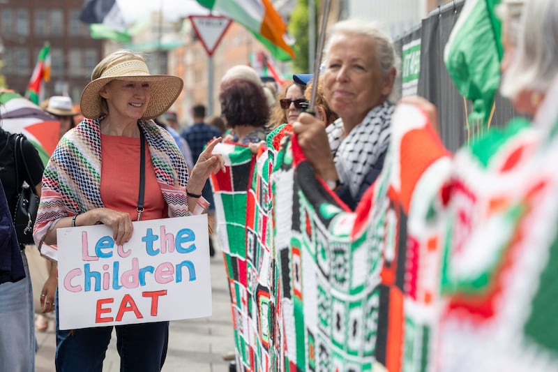The 'Granny Square for Gaza' blanket has attracted worldwide attention. Photograph: Tom Honan for The Irish Times