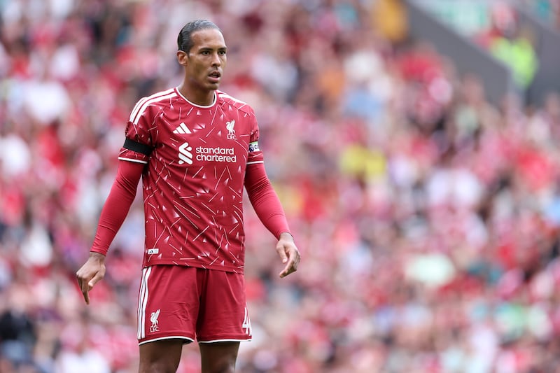 Liverpool's Virgil van Dijk during the pre-season friendly match against Monaco at Anfield on Sunday. Photograph: Naomi Baker/Getty Images
